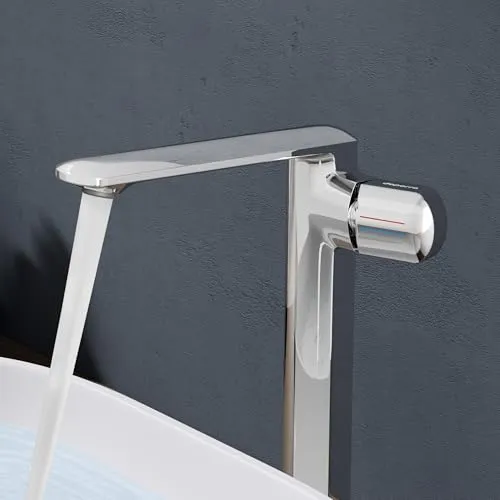 doporro Wasserhahn Bad Hoch - Modernes Design mit 259 mm Auslaufhöhe - Hochwertige Waschtischarmatur aus Vollkupfer, ideal für hohe Waschbecken. Keramikkartusche für tropffreien Betrieb und einfache Einhebel-Bedienung. Perfekt für stilvolle Badezimmer.