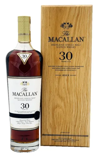 The Macallan 30 Years Sherry Oak Annual Release 2023 - Exklusiver 30-jähriger Single Malt Whisky in hochwertiger Flasche, 43% Vol., perfekt für Kenner und Sammler.