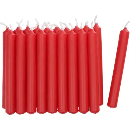 Wenzel Christbaumkerzen 'Basic' rot - 20er Set - ca. Ø 1,3 x 10,5 cm - Unparfümiert - Traditionelle Weihnachtsdekoration