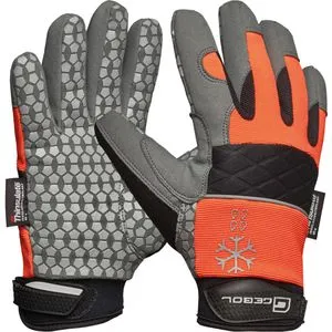 Gebol Arbeitshandschuhe Master Thermo, 709866, Silikon-Noppen, orange-grau, Größe 10 / XL