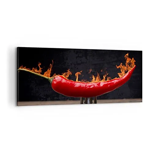 Panorama Bilder auf Leinwand 100x40cm Leinwandbild Chili Paprika Bio Landwirtschaft Groß Wanddeko Bild Schlafzimmer Wandbilder Dekoration Wohnzimmer Wall Decor Canvas Wand Kunstdruck Art AB100x40-3193