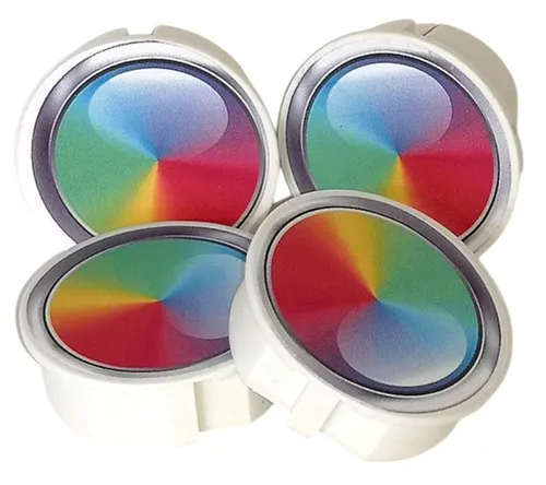 STECKEL Wanddekoobjekt 4 Stück DEKO-STECKEL® - DS-447 Kugel bunt clevere Steckdosen Abdeckung (Spar-Set, 4 St., 4er-Set), praktisch und dekorativ