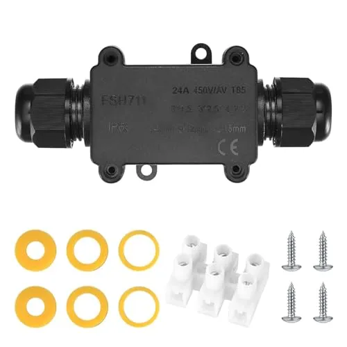IP68 wasserdichte Abzweigdose, 2 Wege Kabelverbinder, externe Verteilerdose Außen, Leitung M20 Kabelbox Drahtverbinder Drahtbereich 5-9 mm & 9-12 mm mit 3-Pin Klemmen Wasserdicht