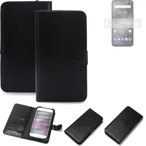 Schutz Hülle für Gigaset GS5 Lite Wallet Case + Bumper schwarz Flipstyle Tasch