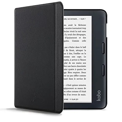 Forefront Cases Hülle für Kobo Libra 2 - Magnetische Schutz-Hülle für Kobo Libra 2 (Modell: 2021) - Dünn und Leicht mit Smart Auto Schlaf/Wach Funktion Tasche - Schwarz
