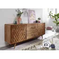 Massivmoebel24 Sideboard Akazie 180x42x75 von Massivholzmöbel24