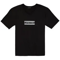 Lavecchia T-Shirt Lavecchia Herren T-Shirt V-Ausschnitt LV-9500 (Schwarz, 7XL) Herrenshirt V-Ausschnitt schwarz 7XL