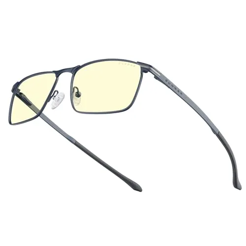 Gunnar Gaming Brille Mendocino Midnight Blue Amber - Brillen für Gamer, empfohlen von Ärzten – Schützt vor Bildschirmstress und blockiert 65 % des schädlichen blauen Lichts für mehr Komfort beim Spielen.