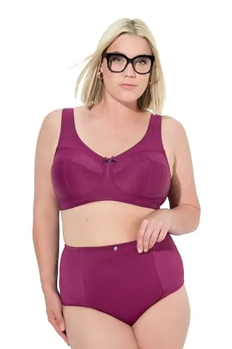 Ulla Popken Damen große Größen Übergrößen Plus Size Miederhose, High Waist, Jacquard-Einsatz