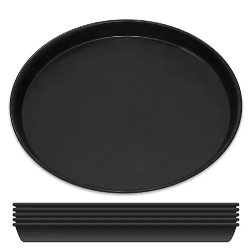 GRÄWE 6er Set Pizzablech Ø 36 cm, rundes Pizza Backblech aus Blaublech, unbeschichtet, hitzebeständig bis 400 °C, Made in Germany