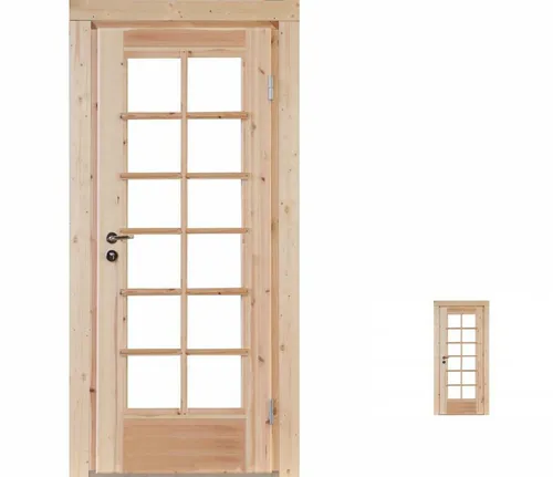 Gartenhaus Holz Einzel-Tür Nils 44mm in beige von Wolff Finnhaus