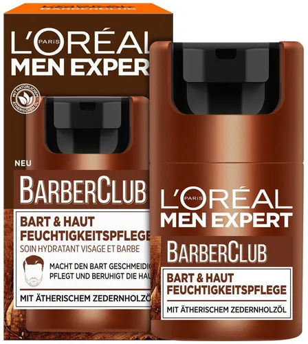L'Oréal Men Expert Bart & Haut Feuchtigkeitspflege für Männer - Nachtpflege für 3-Tage-Bart und Gesichtshaut, mit ätherischem Zedernholzöl für einen maskulinen Duft und spürbar weichere Gesichtsbehaarung.