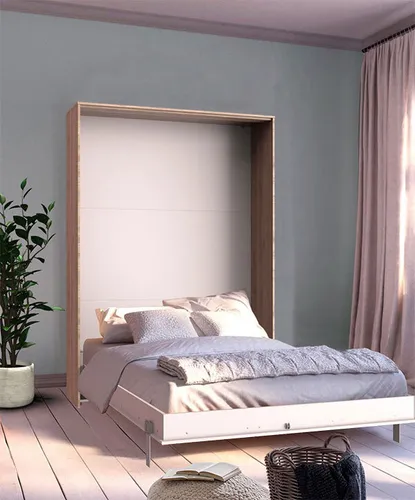Schrankbett Juist - Vertikal klappbares Funktionsbett - Modernes Schrankbett Juist in verschiedenen Ausführungen. Platzsparend und praktisch, verwandelt es sich schnell in ein gemütliches Bett. Erhältlich in mehreren Farben und Größen für individuellen Komfort.