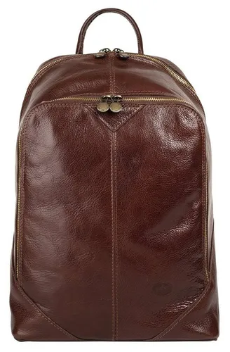 Cityrucksack PIKÉ aus echtem Leder - Exklusiver City-Rucksack aus 100% Rindleder, Made in Italy – stilvoll, geräumig und ideal für den Alltag. Mit verstellbaren Trageriemen und glänzender Oberfläche ist er der perfekte Begleiter für jeden Anlass.