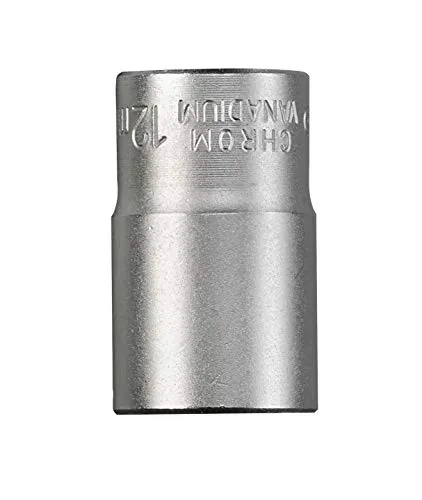 kwb 12 mm Kraft-Steckschlüssel-Einsatz aus CV-Stahl (Antrieb: 3/8 Zoll Innenvierkant, Wellenprofil, Ecken gerundet, Schonung der Kanten, matt verchromt)