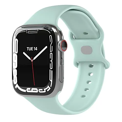 EAZY CASE Sport Armband für Apple Watch 44mm / 45mm / 46mm / 49mm verstellbares Silikon Ersatzarmband Sport Loop Band für Apple Watch Serie 11 10 9 8 7 6 5 4 3 2 1 SE für Damen Herren Grün