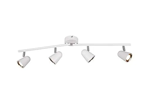 Reality Leuchten 4er LED Balken Toulouse weiß - Moderne 4-flammige LED Deckenleuchte, schwenkbare Köpfe für flexible Lichtlenkung, ideal für Flur oder Wohnzimmer, energieeffizient mit warmweißem Licht.