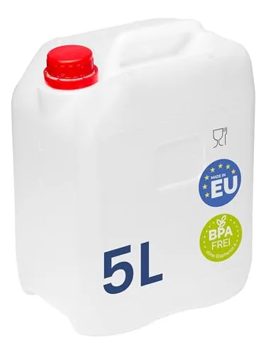 Garronda Wasserkanister Camping BPA-frei Lebensmittelecht Wasserbehälter Kanister 5L Wassertank Camping Zubehör Outdoor Wasserkanister 5L Weiß GD-0082