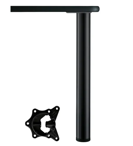 Tischbein Alto 71cm höhenverstellbar schwarz - Höhenverstellbares Möbelbein für individuelle Anpassung, robustes Metall, modern und vielseitig einsetzbar in jedem Raum. Maximale Tragkraft von 150 kg.