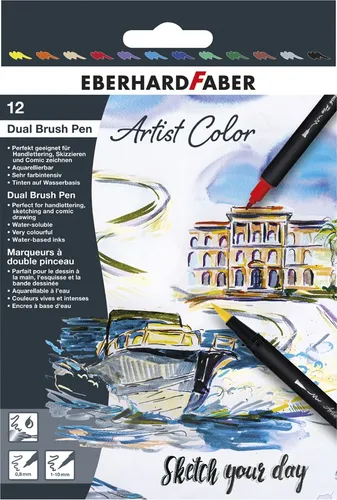 EBERHARD FABER Doppelfasermaler Artist Color Dual Brush Pen 12er Kartonetui