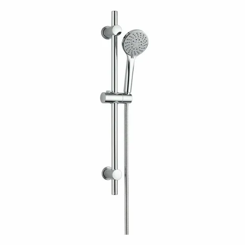 AVIS Duschset Chrom mit Handbrause und Duschstange - Duschset in elegantem Chrom-Design, inklusive Handbrause und Flexschlauch für ein komfortables Duscherlebnis im Bad.
