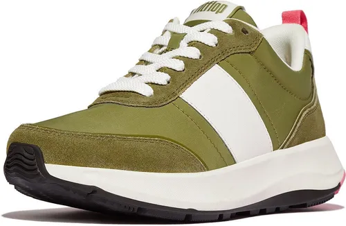 FitFlop Damen Sneakers F-Mode Flow – Sportlicher Komfort in Camo-Green - Vielseitige Sneaker aus Nylon und Wildleder für Damen, ideal für jede Jahreszeit. Mit rutschfester Gummisohle und stylischem Design bieten sie perfekten Tragekomfort.