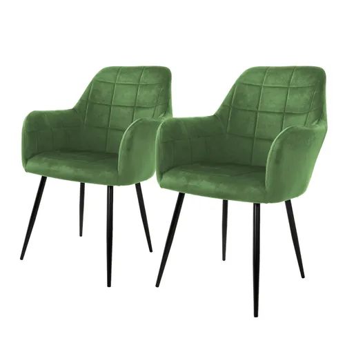 ML-DESIGN Esszimmerstuhl Set - Ergonomisch & Gepolstert - Stühle im 2er Set, ideal für Esszimmer und Wohnzimmer. Der elegante Salbei Samtbezug sorgt für Komfort und Stil, während die Stühle leicht zu reinigen sind.