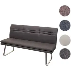 Sitzbank HWC-H70 - Moderne Polsterbank für Esszimmer und Wohnzimmer - Sitzbank mit hoher Belastbarkeit von 120 kg pro Platz, bequemer Polsterung und stilvollem Edelstahlgestell. Ideal für Esszimmer, Wohnzimmer oder Flur.