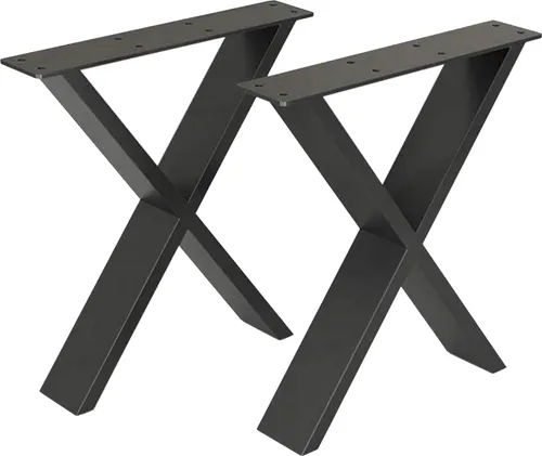 [en.casa] Tischgestell Maribo 42 x 40 cm - Robuste Tischkufen im 2er Set - Möbelfüße aus pulverbeschichtetem Stahl in Schwarz, ideal für den Bau von individuellen Sitzbänken oder Couchtischen. Langlebig und pflegeleicht - perfektes DIY für kreative Möbelgestalter!