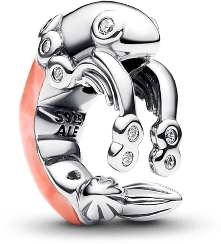 Pandora Kettenanhänger Silber Charm Krabbe in pink von Pandora