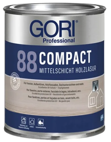 Gori 88 Compact-Lasur LH Mahagoni 750 ml - Hochwertige Compact-Lasur für Holzoberflächen, bietet optimalen Schutz und verleiht eine edle Mahagoni-Optik. Ideal für Innen- und Außenanwendungen.