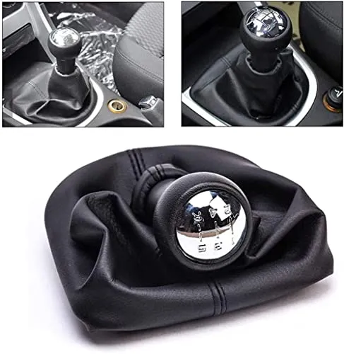SOEWIOU Schaltknauf, Manueller 5 Gang Schaltknauf, Universal Schwarz Auto Schaltknauf für 106 107 205 206 207 301 306 307 308 406 407 605 807 2008 3008 5008 C2 C3 C4 B6 B9