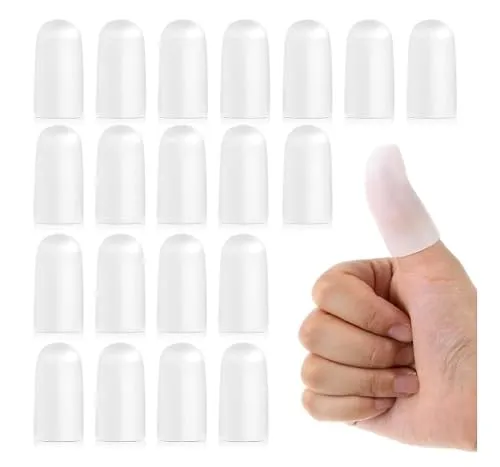 YEDPGUE 20 Stück Silikon Fingerlinge Gel, Wasserdichte， Schützen Sie Ihre Fingerkuppen, Daumen und Hände vor Verletzungen，Fingerpflege-Ärmel
