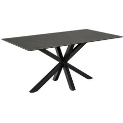 Actona Heaven Esstisch - eleganter Stahl/Glas Tisch in matt schwarz - Esstisch aus Stahl und Glas, 160x90cm oder 200x100cm, vereint modernes Design mit zeitloser Eleganz und ist das Herzstück Ihres Essbereichs.