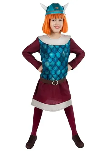 Maskworld Wickie der schlaue Wikinger-Junge Kostüm 4-teilig - Kostüm für Kinder (122-128) aus der beliebten Serie, hochwertig verarbeitet mit Tunika, Überwurf, Gürtel und Strumpfhose - ideal für Karneval oder Mottopartys.