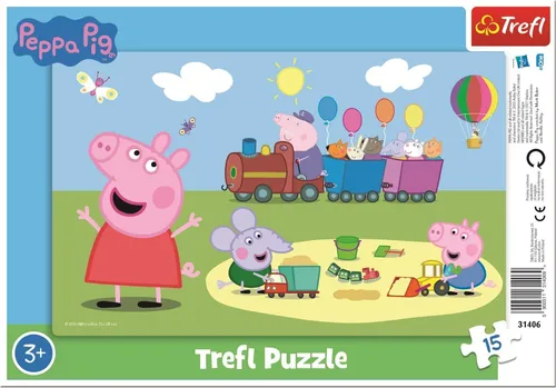 Trefl 31406 Rahmenpuzzle für Kleinkinder - 15 große Teile, Peppa Pig Märchenfiguren, fördert Konzentration und Fantasie für Kinder ab 3 Jahren