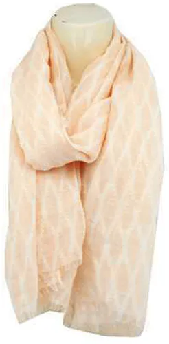 Damen Schal modischer Longschal mit elegantem Rautenmuster apricot ca.70x180cm
