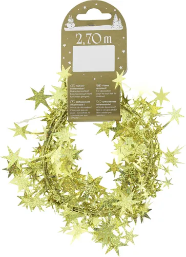 Girlande im Sternmotiv holographisch Kunststoff 270 cm gold in gold von Rodermund