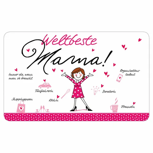 PPD Tray Weltbeste Mama Frühstücksbrettchen Brettchen Frühstück 14.3 x 23.3 cm