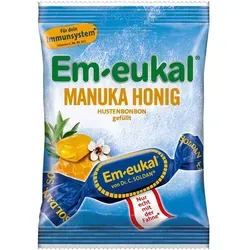 Em-eukal Kräuterbonbons Manuka Honig - 14 Stück - Süßes & Knabbereien: Hustenbonbons mit erlesener Manuka-Honig Füllung, idealer natürlicher Schutz bei Husten und Heiserkeit, mit hochwertigen Zutaten.
