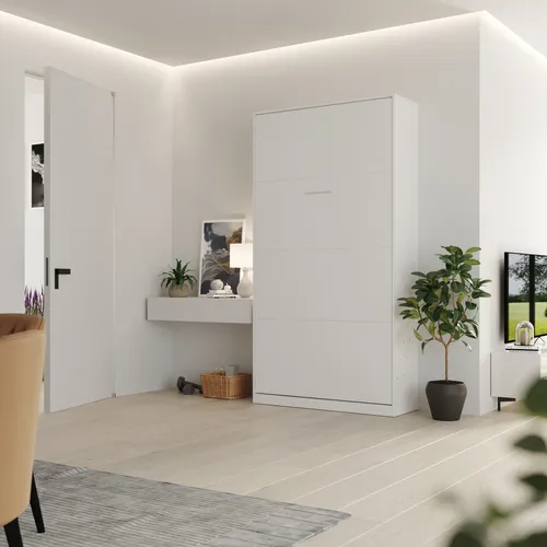 Schrankbett Classico 100x200 cm Vertikal Weiß