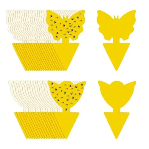 PRECORN 60x Gelbsticker gegen Trauermücken & Fruchtfliegen – Fliegenfalle Gelbtafeln doppelseitig klebend, geruchlos, ungiftig, für Zimmerpflanzen, Indoor Schädlingsbekämpfung