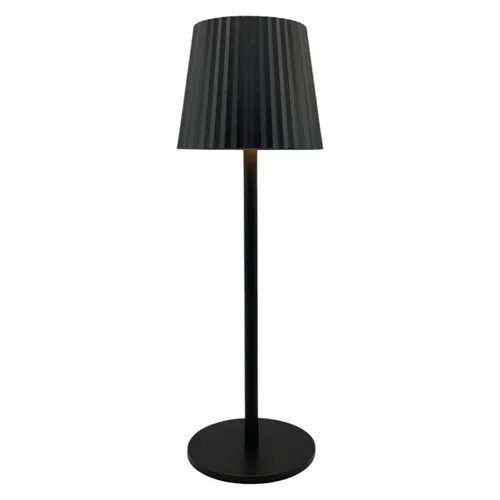 Coen Bakker Tischleuchte aufladbar außen dimmbar touch schwarz geriffelt 9x27,5cm