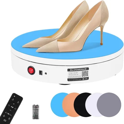 BAOSHISHAN Drehteller Drehscheibe, (elektrischer 360° Studiotisch mit Fernbedienung, einstellbare, Geschwindigkeit & Rotationswinkel, stabiler Präsentationstisch), Produkte, Fotos & Videos, inkl. 5 Hintergrundplatten