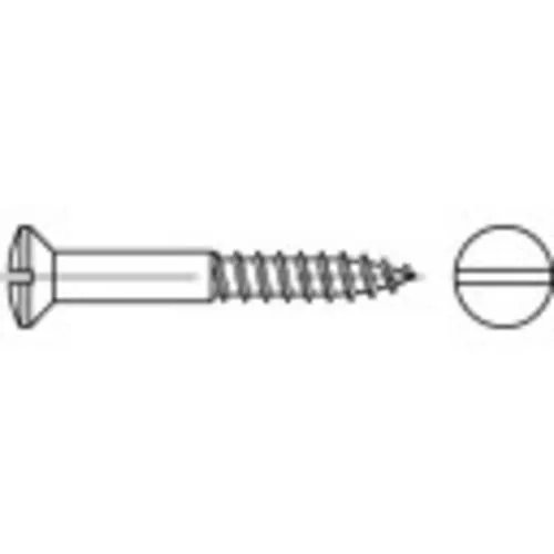 TOOLCRAFT TO-5446485 Linsensenk-Holzschraube 6mm 100mm Schlitz DIN 95 Messing 100St.