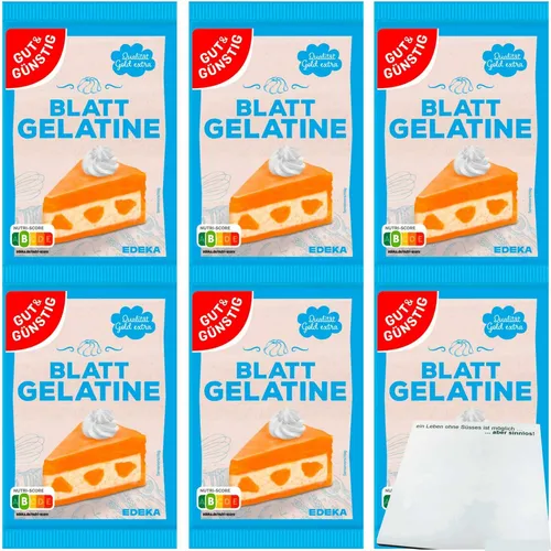 Gut&Günstig Blattgelatine 6er Pack 6x20g Packung usy Block