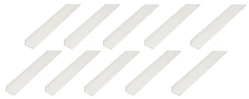 Alberts Pfostenträger Winkelprofil,PVC,weiß,20x10x1,5/1m Bundle-Set 10x479220, Alberts Winkelprofil im Bundle, PVC, weiß, Länge 1 m