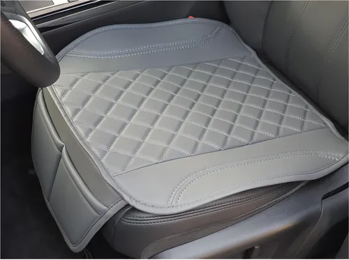 Sitzauflage für Fiat Ducato Typ 250 in Grau (OT409) - Autositzbezug aus Kunstleder mit gestepptem Muster, ideal für Sitzheizung und mit praktischen Taschen für persönliche Gegenstände. Einfache Montage und rutschsicher.