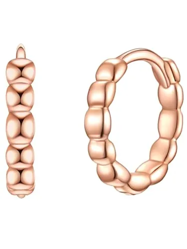 Glanzstücke München Paar Creolen Set: GSM668 (2-tlg) aus Sterling Silber - Elegante Creolen aus 925er Sterlingsilber mit Rosévergoldung, ideal für jeden Anlass. Die moderne 3D-Struktur macht sie zum perfekten Every-Day-Piece.