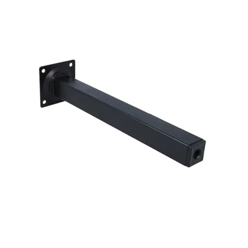 MS Beschläge Möbelbein Schwarz Möbelfuss Eckig 25x25mm Tischfuss einzeln oder 4er Pack Sofastempel Bettfuss Möbelstütze Metall Sesselfuss (1, 250mm)
